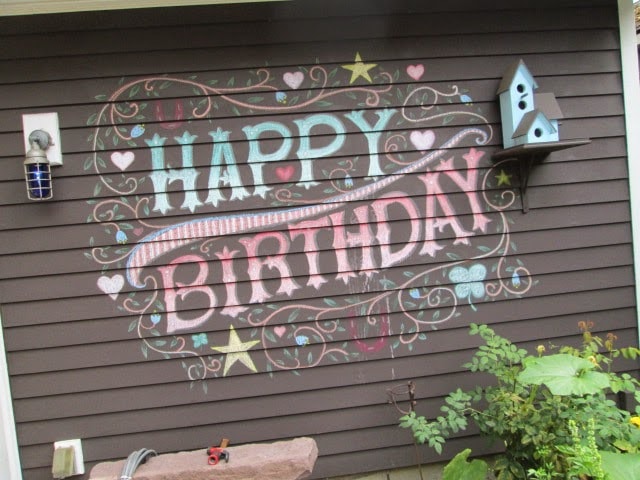 Happy Birthday Painted on Wall