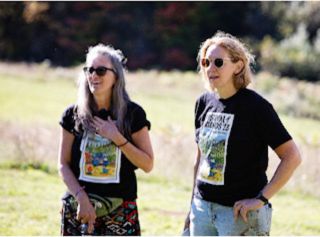 Sue Thurston and Laure Dwyer wearing FOF T-Shirts