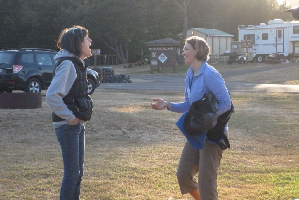 Laure Dwyer and friend at Festival of Friends Camp